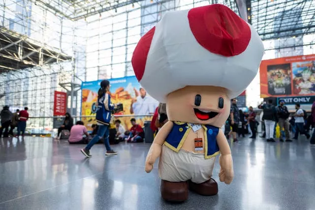 Someone dressed as Toad from Super Mario