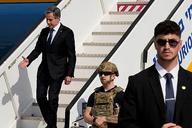 US secretary of state Antony Blinken arriving in Tel Aviv