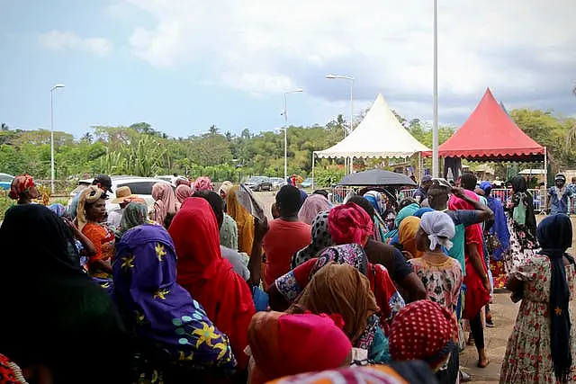 Residents queue for water