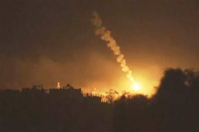 Intense blasts are seen inside Gaza on Tuesday night