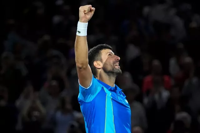 Novak Djokovic celebrates his final victory in Paris 