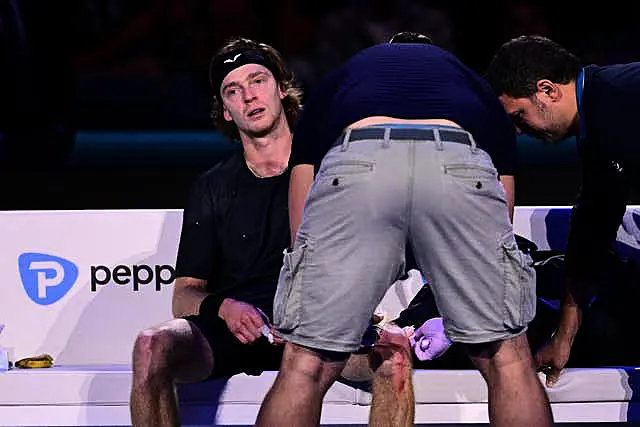 Rublev drew blood as he took out his frustrations on his knee 