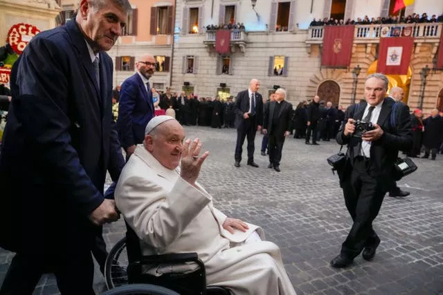 Pope Francis in a wheelchair