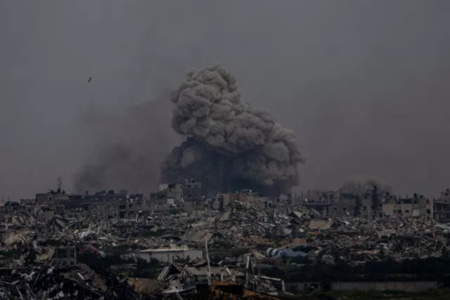 Smoke rises in Gaza
