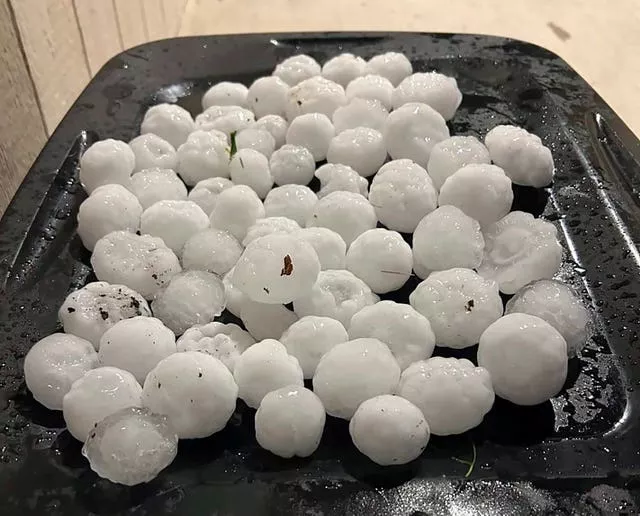 Massive chunks of hail