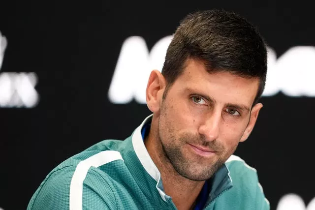 Novak Djokovic at a press conference in Melbourne