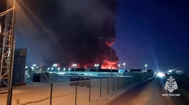Russian warehouse fire