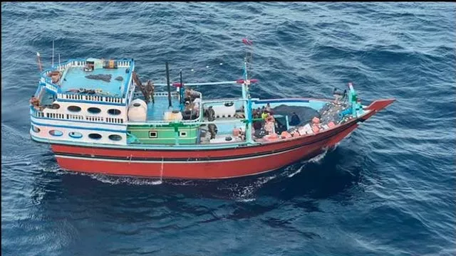 The vessel, which allegedly carried Iranian-made missile components bound for Yemen’s Houthi, in the Arabian Sea