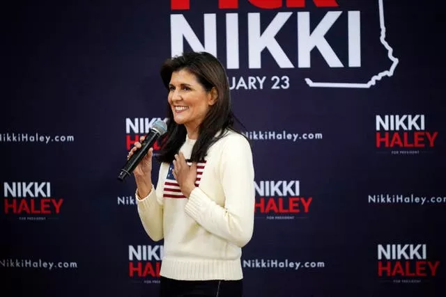 Republican presidential candidate and former UN ambassador Nikki Haley