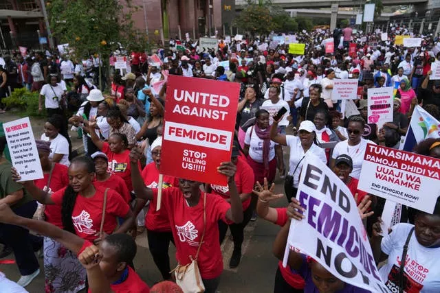 Women in Kenya march against the rising cases of femicide
