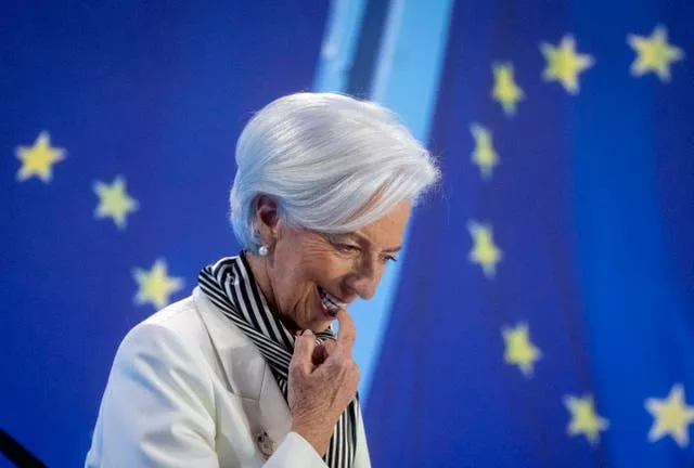 President of European Central Bank, Christine Lagarde, attends a press conference after an ECB’s governing council meeting in Frankfurt 