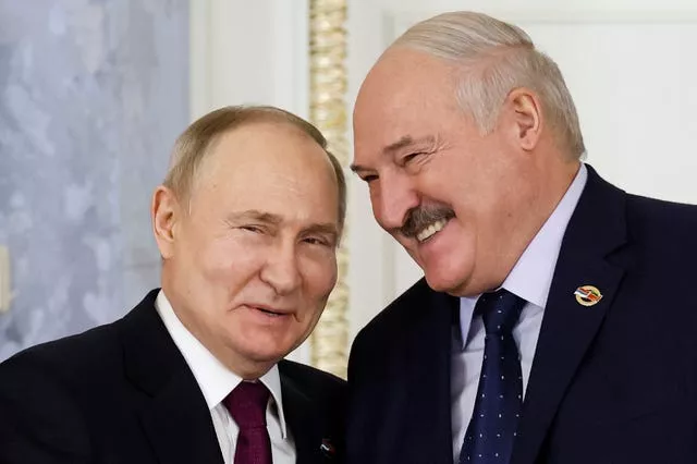 Vladimir Putin, left, and Alexander Lukashenko