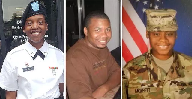 From left: Kennedy Sanders, William Jerome Rivers and Breonna Alexsondria Moffett, three US army reserve soldiers killed in the drone strike