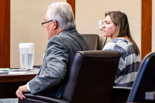 Defendant Jodi Hildebrandt looks on during court in St George, Utah