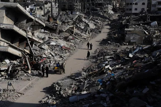 A wrecked cityscape in Gaza