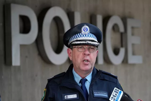 New South Wales Police acting assistant commissioner Mark Walton addresses the media in Sydney