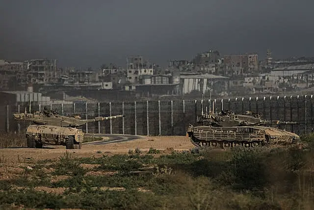 Israeli tanks near the border with Gaza 