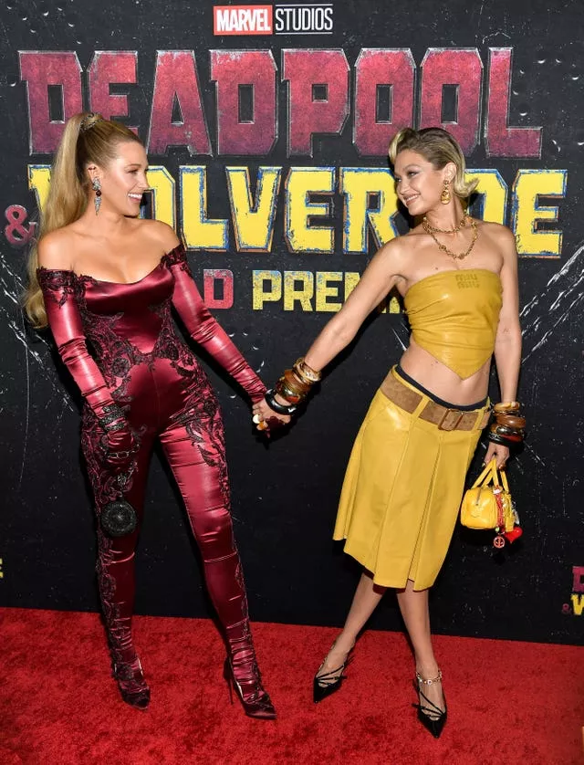 Gigi Hadid and Blake Lively pose together on the red carpet