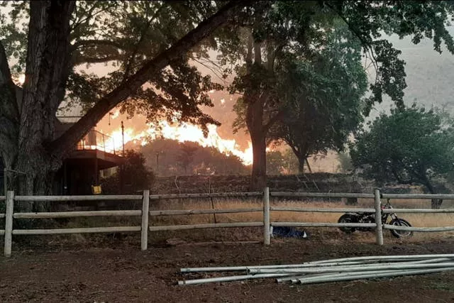 A fast-moving wildfire near the Orego-Idaho border