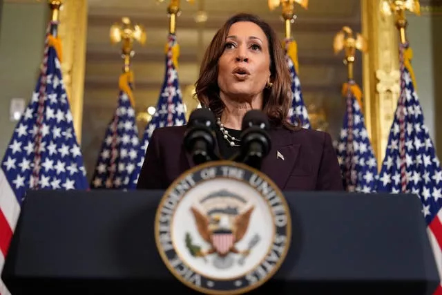 Kamala Harris speaks at the White House complex