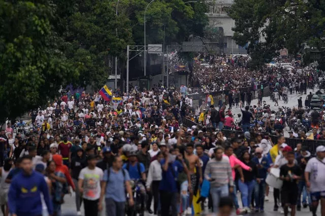 Protesters demonstrate against the official election results declaring President Nicolas Maduro the winner 