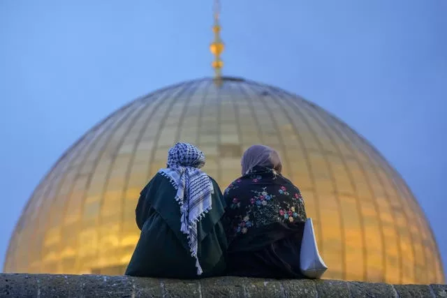 Palestinians gather for Eid al-Fitr prayers in Jerusalem