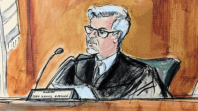 Judge Juan Merchan ruled that the former President must pay a fine and remove several posts from his social media (Elizabeth Williams via AP) Trump Hush Money