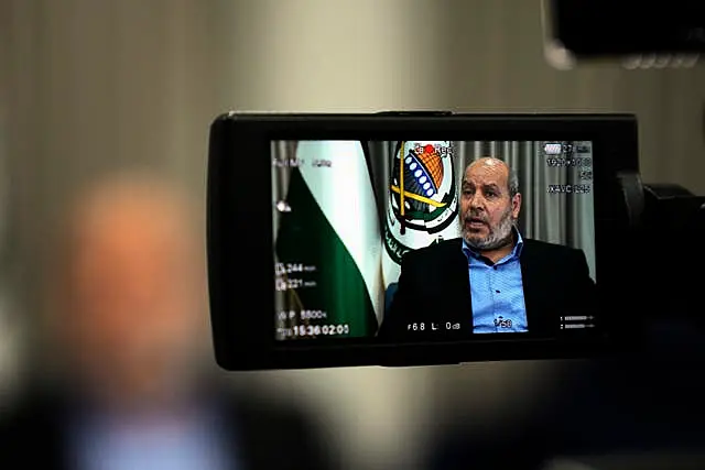 Hamas official Khalil al-Hayya speaking during an interview with The Associated Press, in Istanbul, Turkey, in April (Khalil Hamra/AP) Israel Palestinians Hamas Interview