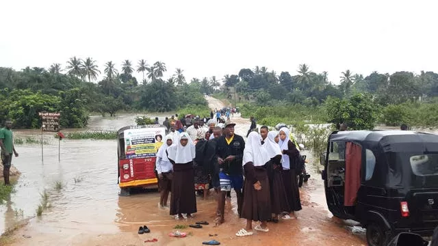 Children stranded by floods