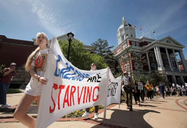 Estudantes da Universidade do Missouri organizaram um protesto 