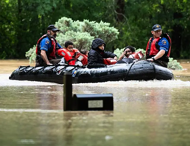 People rescued by boat