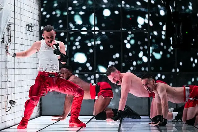 Olly Alexander of United Kingdom performs the song Dizzy during the first semi-final at the Eurovision Song Contest in Malmo, Sweden 