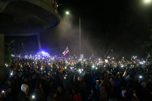 A protest against the bill in Tbilisi, Georgia