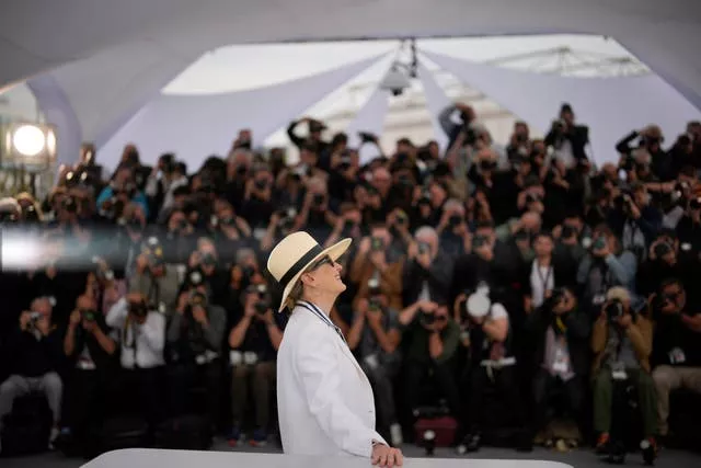 Meryl Streep poses for photographers during the honorary Palme d’Or photo call at the 77th international film festival, Cannes, southern France