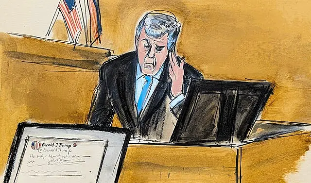 A court artist sketch of Michael Cohen