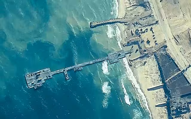 The pier on the coast of the Gaza Strip
