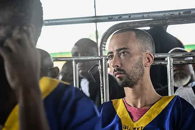 US defendant Benjamin Reuben Zalman-Polun in court in Kinshasa