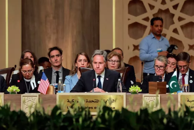 US secretary of state Antony Blinken and other world leaders at a conference in Jordan