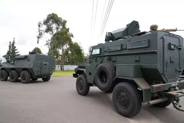 Army vehicles patrol around Nairobi, Kenya 