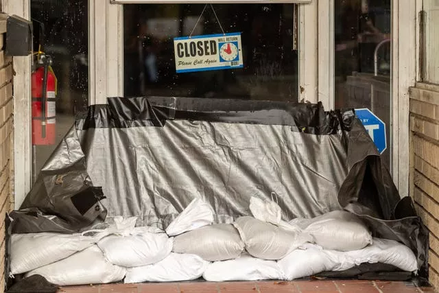 A South Carolina shopfront is flood-proofed