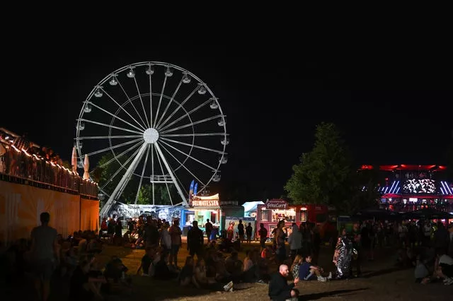 A Ferris wheel after a fire broke out 