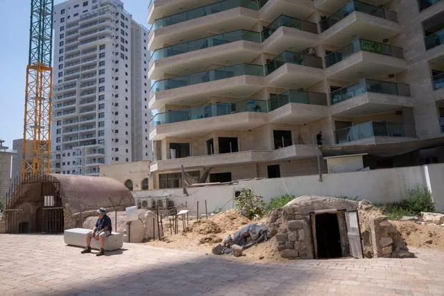 The tombs are surrounded by flats in Ashkelon