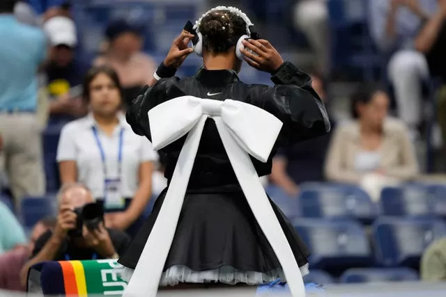 Naomi Osaka on court at the US Open