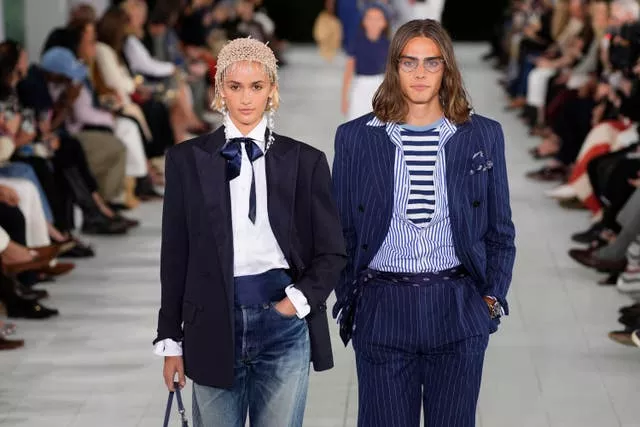 Models on the runway for Ralph Lauren's NYFW show