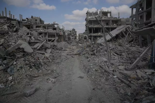 A street utterly destroyed in Gaza