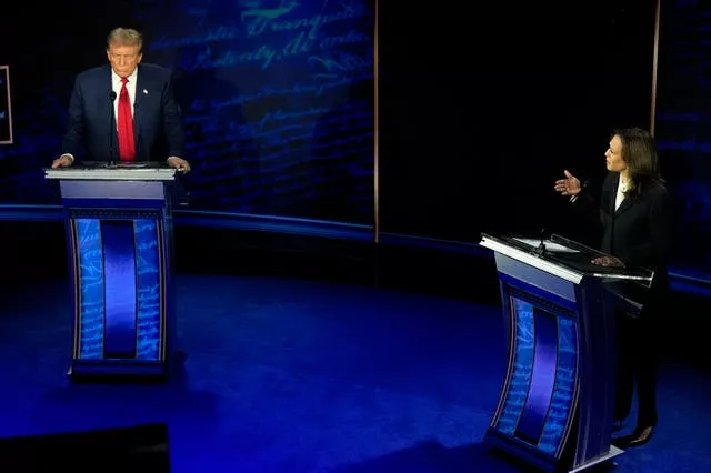 Donald Trump and Kamala Harris during the ABC News presidential debate