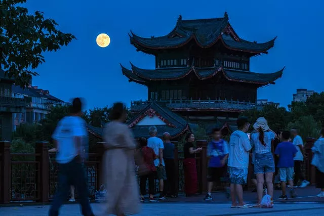 The supermoon during China's Mid-Autumn Festival, seen here in Huzhou City