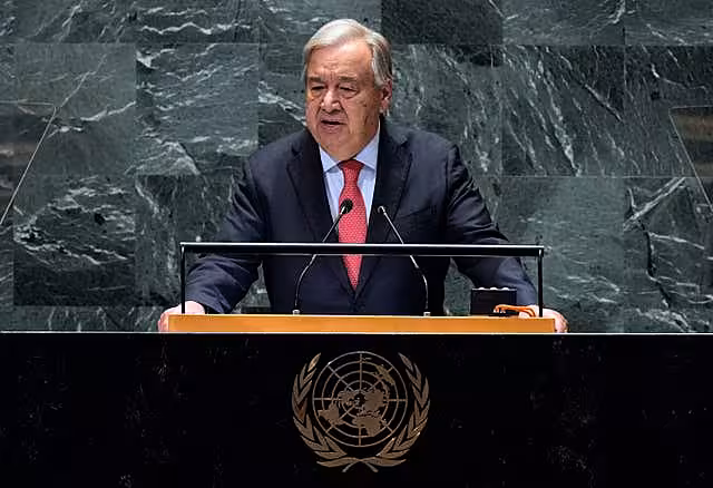 UN secretary-general Antonio Guterres