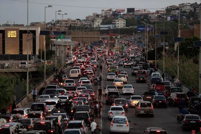 Traffic on a highway near Beirut