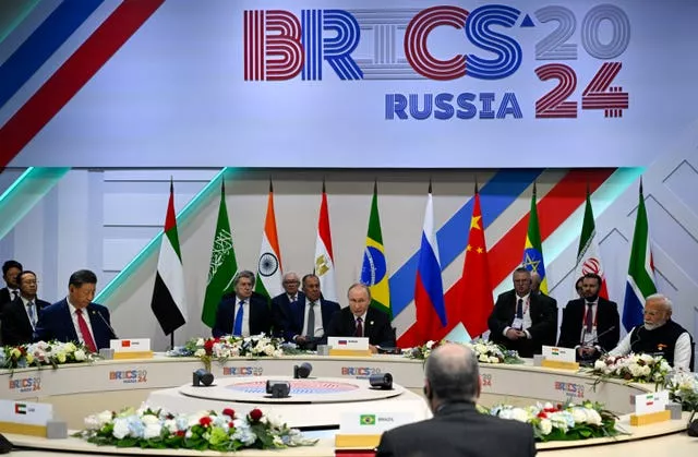 Delegates at the top table of the Brics summit